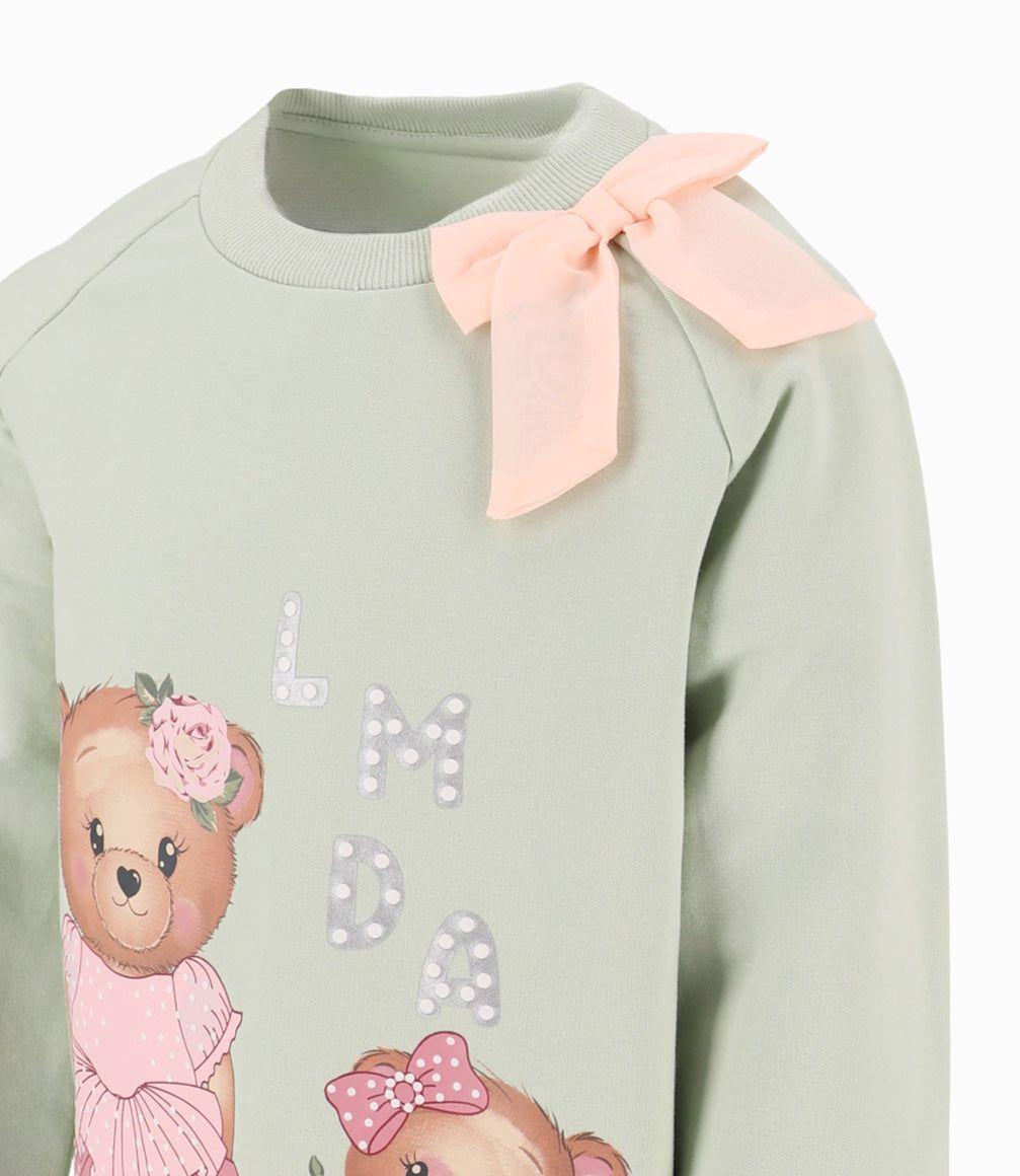 Polerón niña con osos y lazo verde Limonada-2