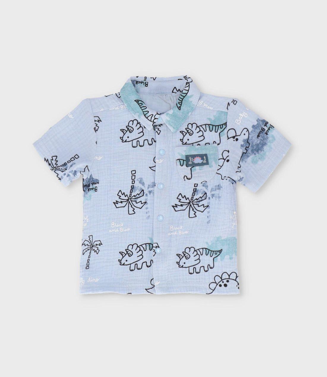 Conjunto recién nacido con camisa celeste Black and Blue-1