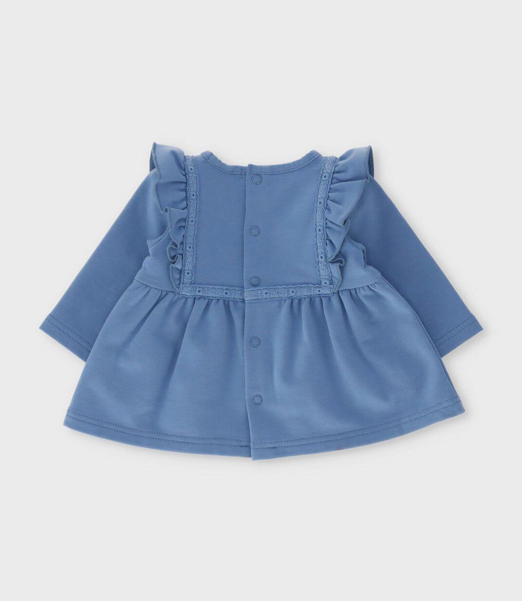 Conjunto recién nacida con vuelos bordados celeste Limonada-2