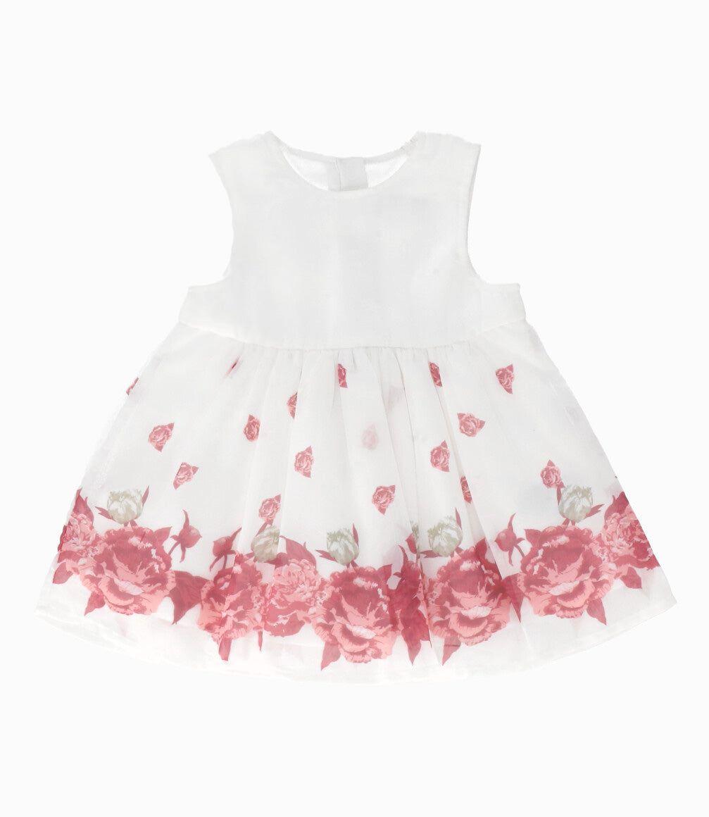 Vestido recién nacida con flores palo rosa Limonada-2