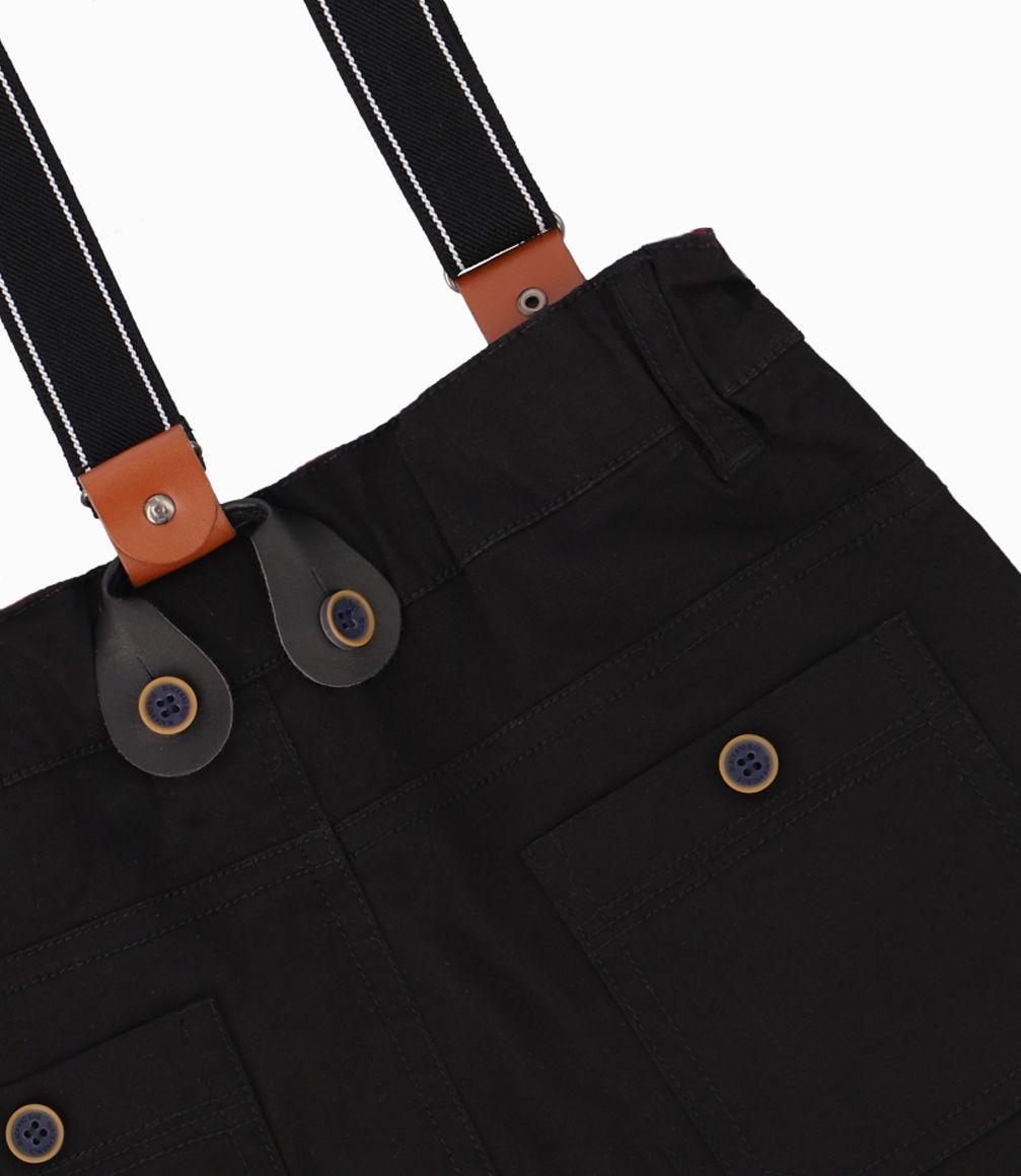 Bermuda Bebé Con Suspensores y Bolsillo Black and Blue Negro-3