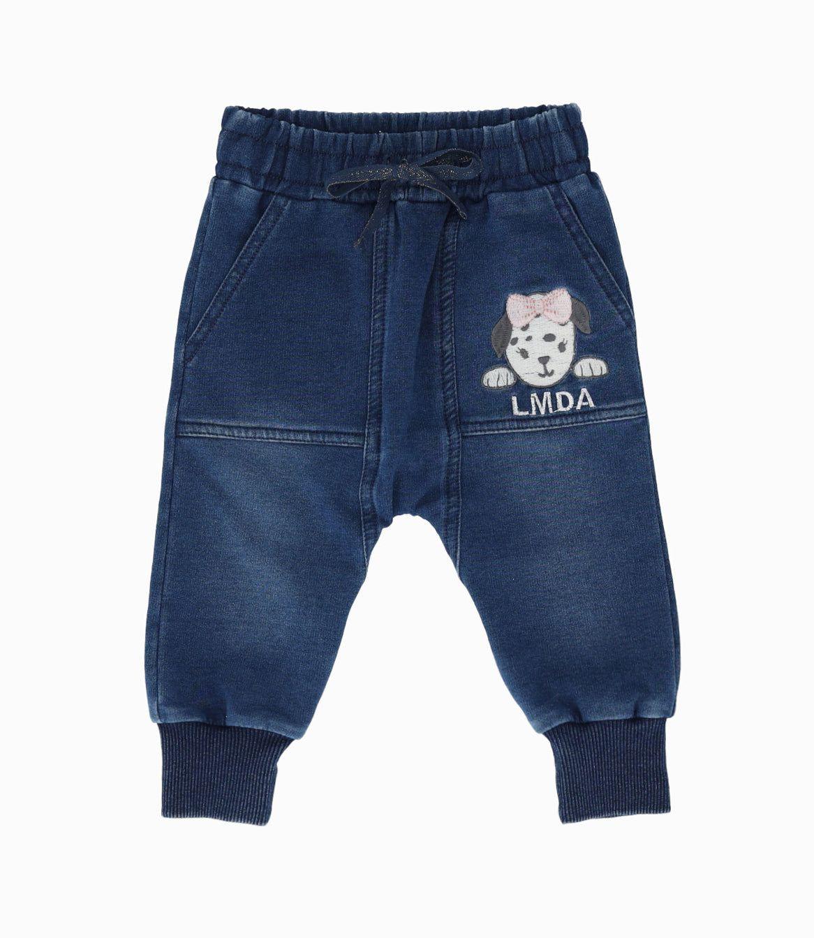 Jeans bebés con perrito  azul marino Limonada-0