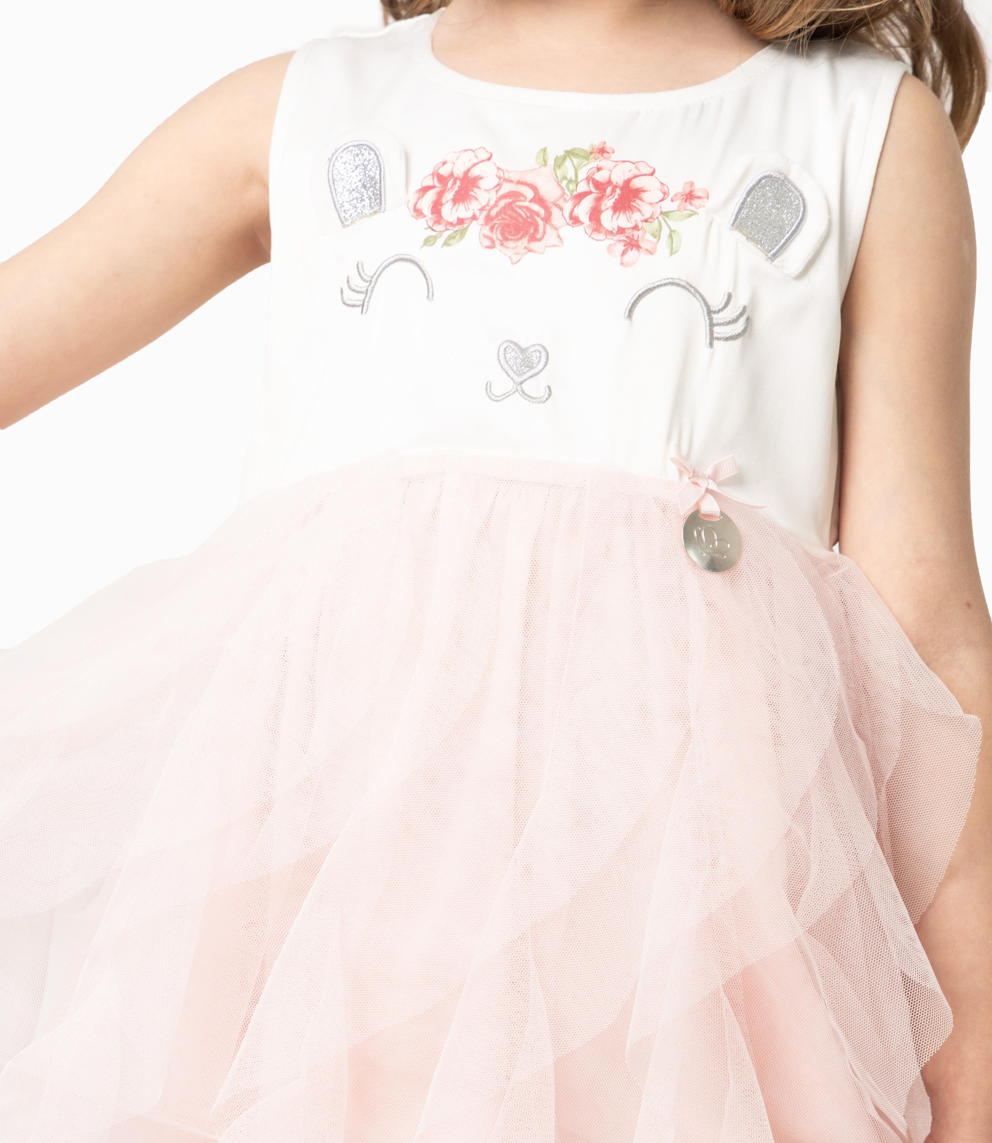 Conjunto Niña De Vestido Y Calzas Palo Rosa-1