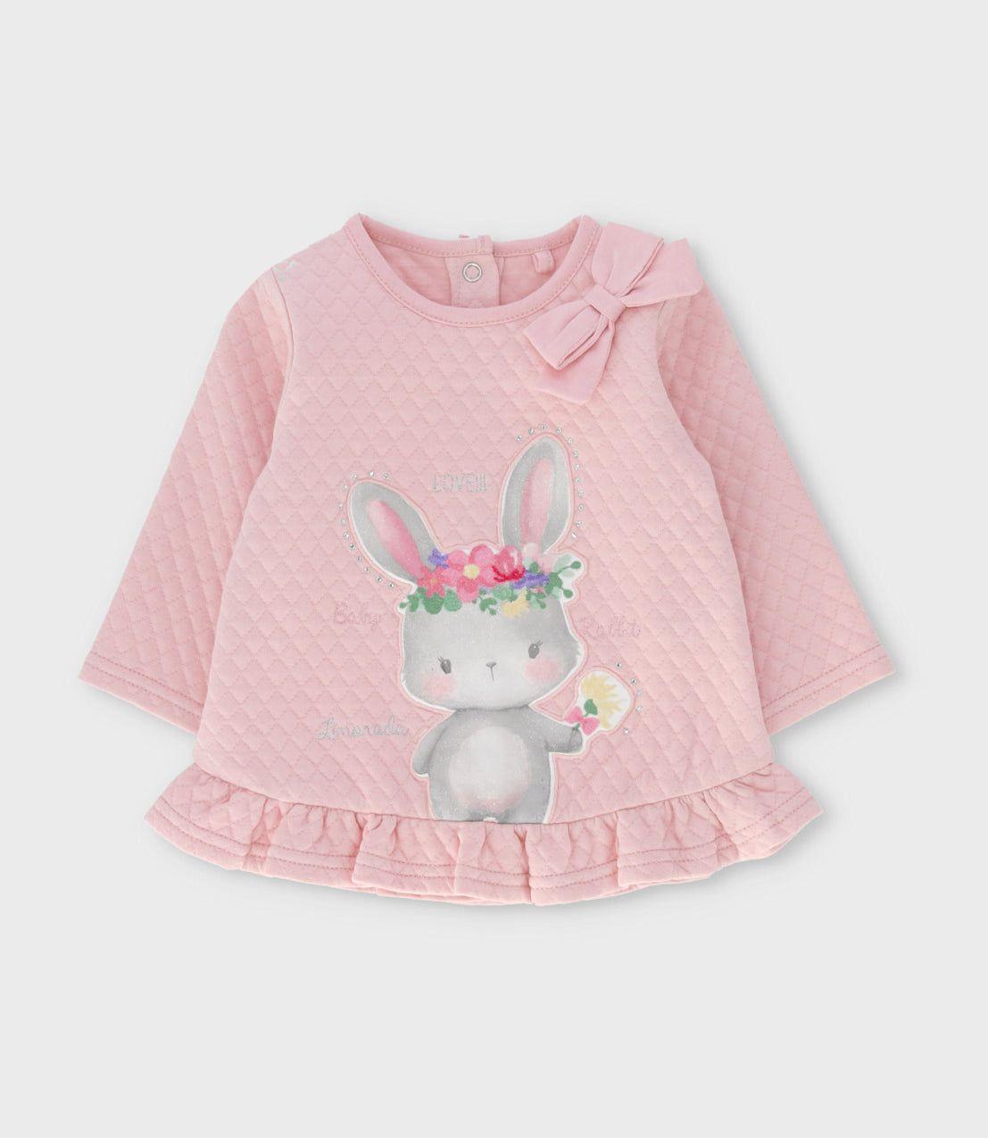 Conjunto recién nacida con conejo y flores rosado Limonada-1