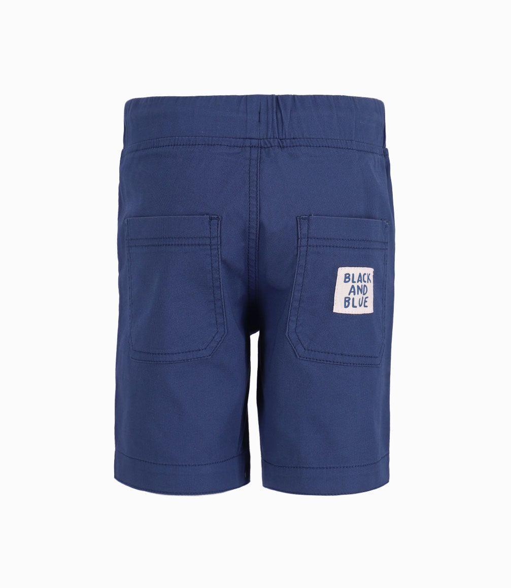 Bermuda Con Cordones Niño Azul Piedra Black and Blue-1