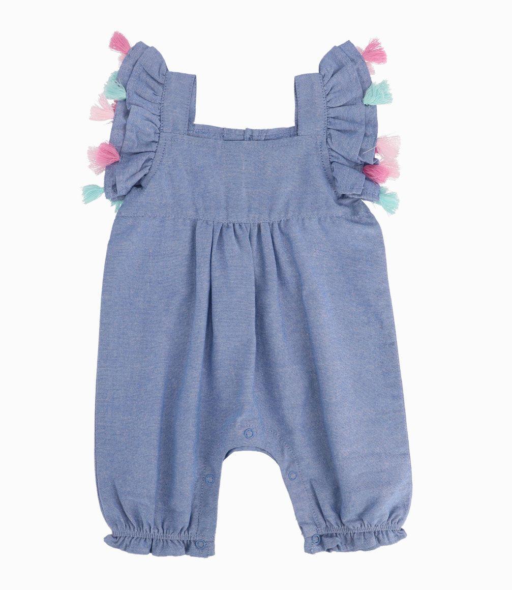 Jardinera Con Frutilla Recién Nacida Denim Azul 4 Kids-0
