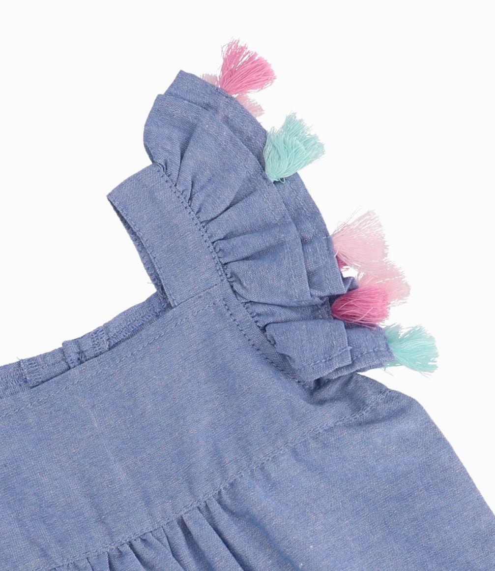 Jardinera Con Frutilla Recién Nacida Denim Azul 4 Kids-1