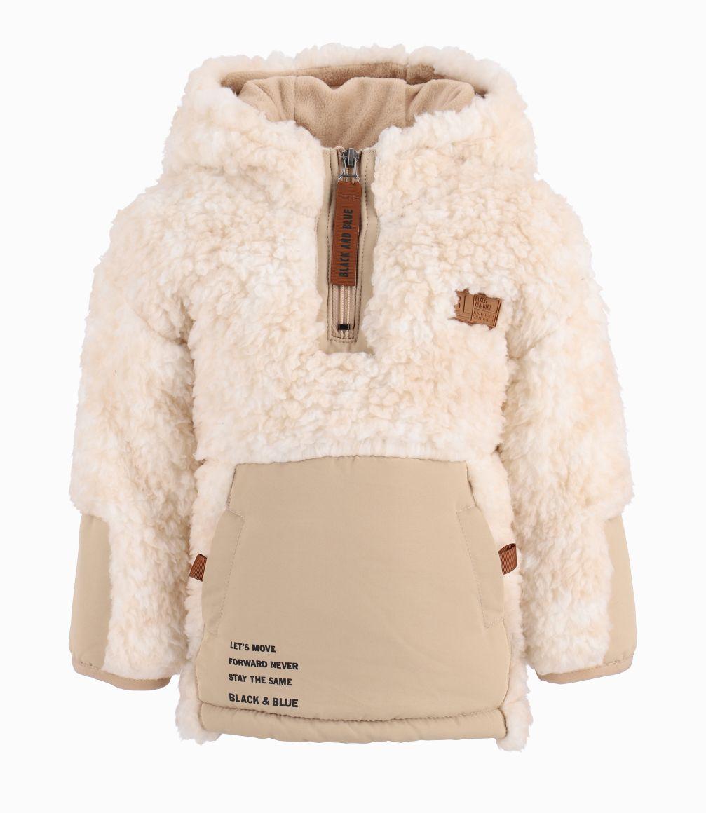 Polerón Bebé Niño Con Gorro Beige-0