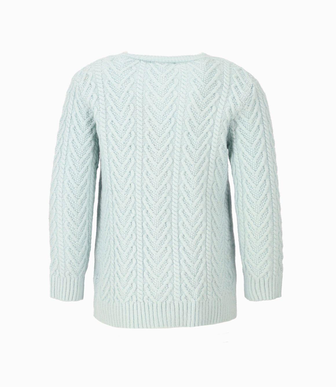 Chaleco bebé tejido con flores bordadas Verde Limonada-1