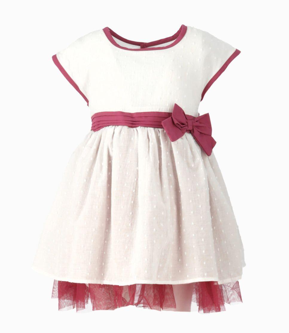 Vestido niña con bolero burdeo Limonada-1