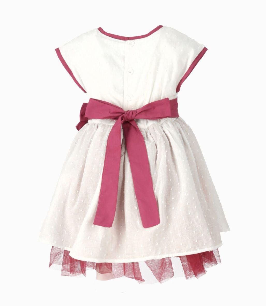 Vestido niña con bolero burdeo Limonada-3