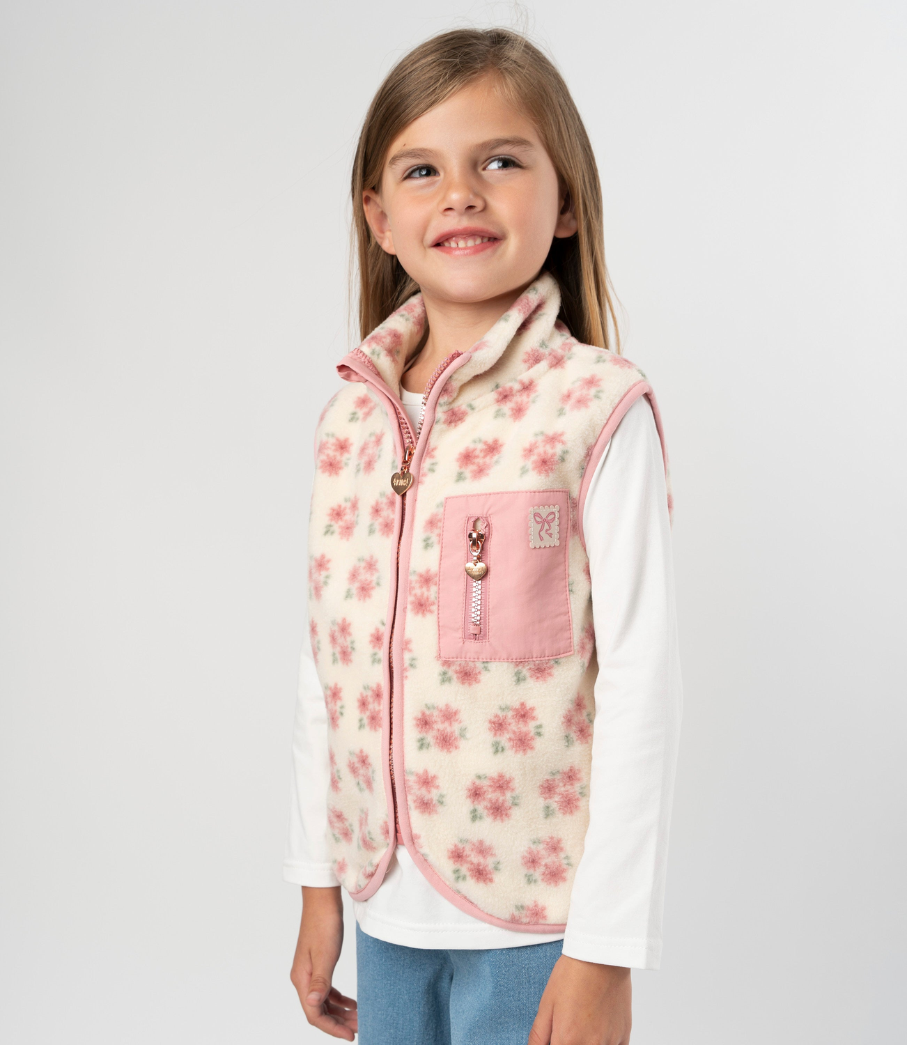 Chaqueta niña sin mangas rosado 4 Kids-0