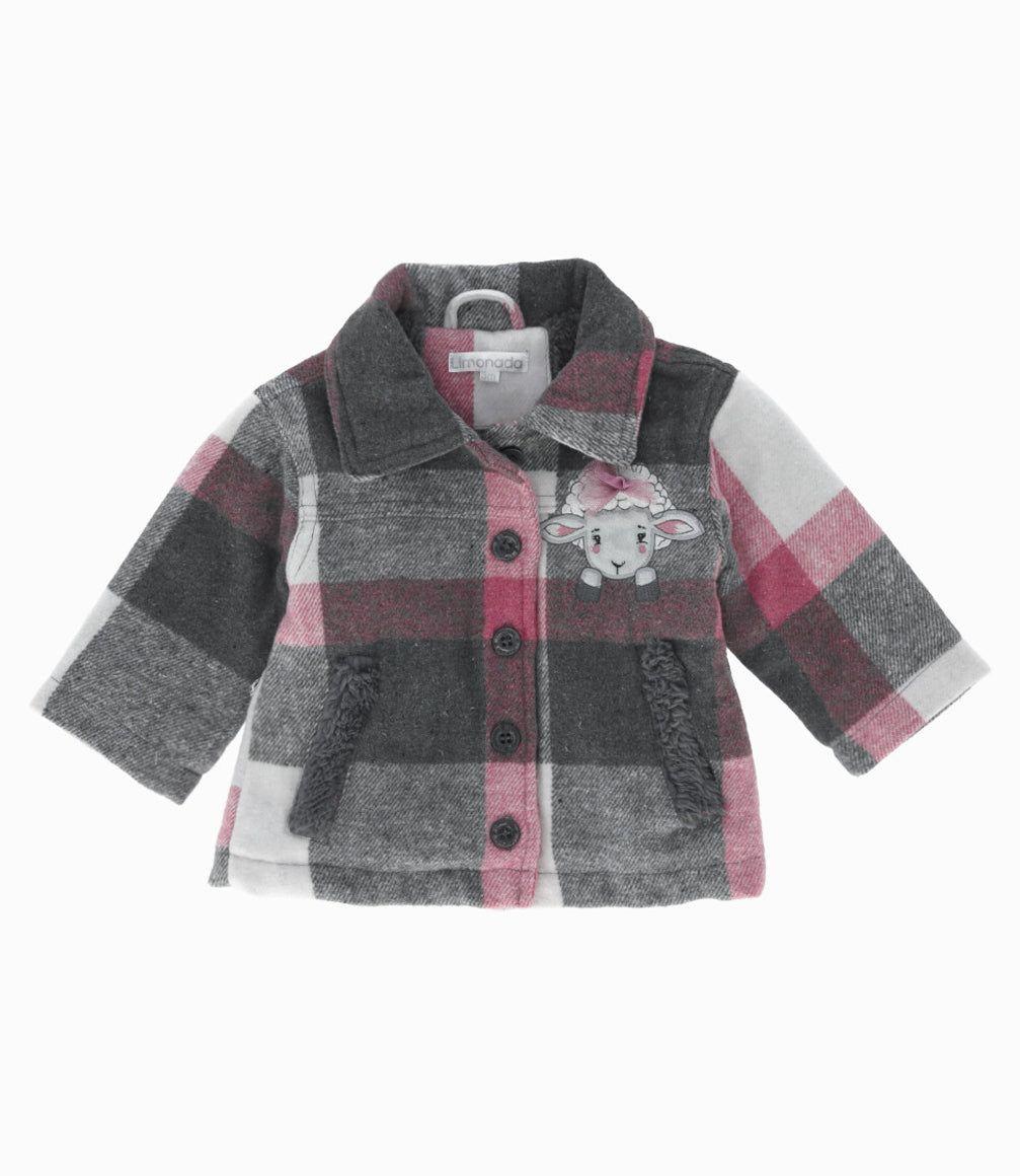 Chaqueta bebés cuadrillé gris Limonada-0
