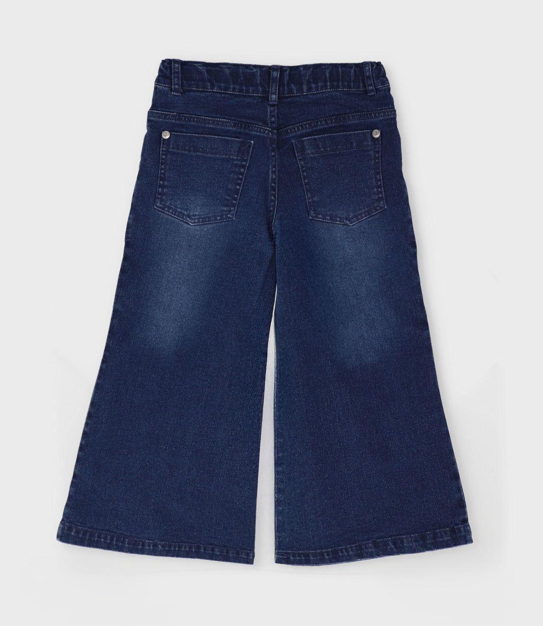 Jeans niña con flores azul Limonada-1