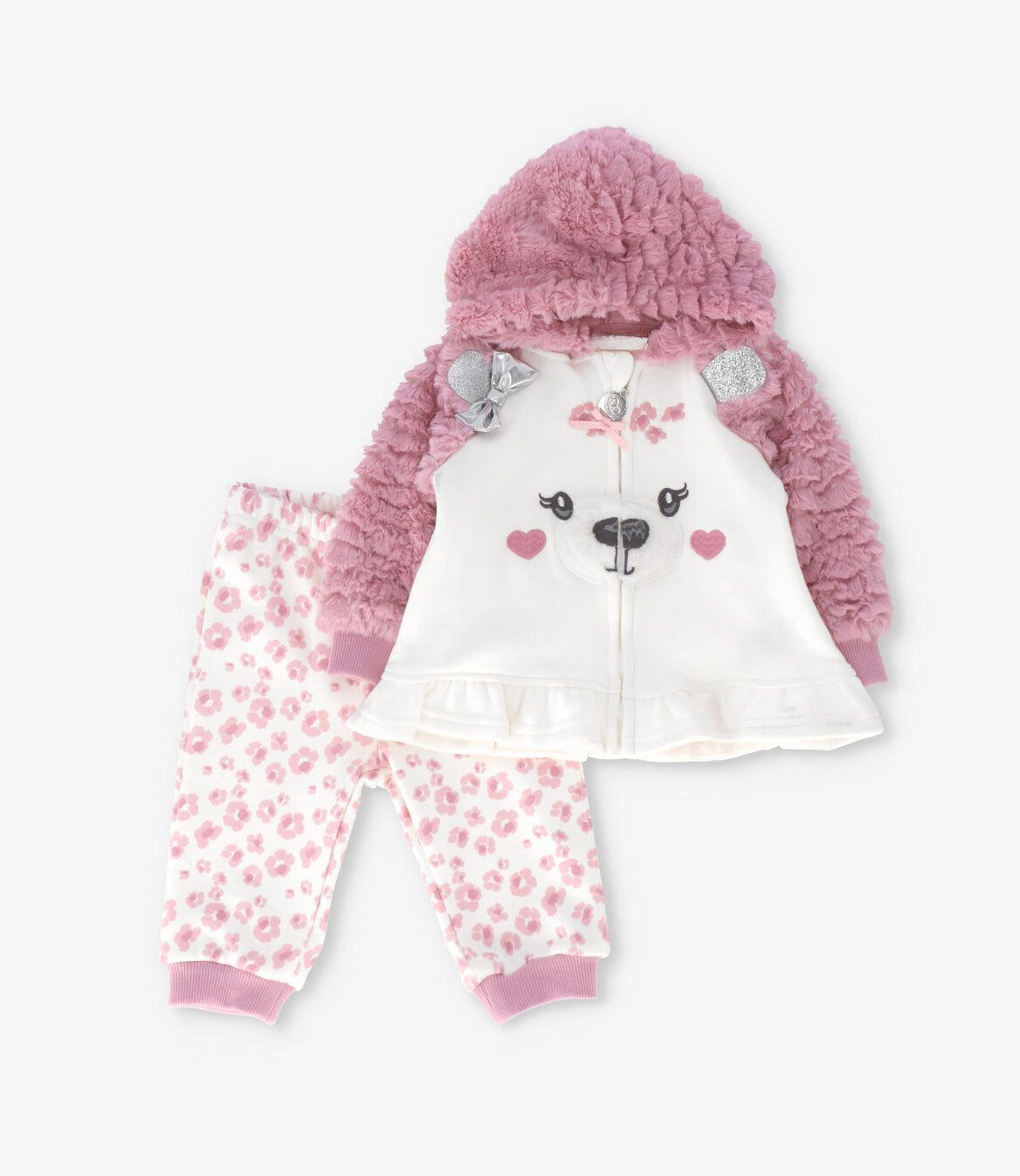 Buzo recién nacida con oso rosado Limonada-1