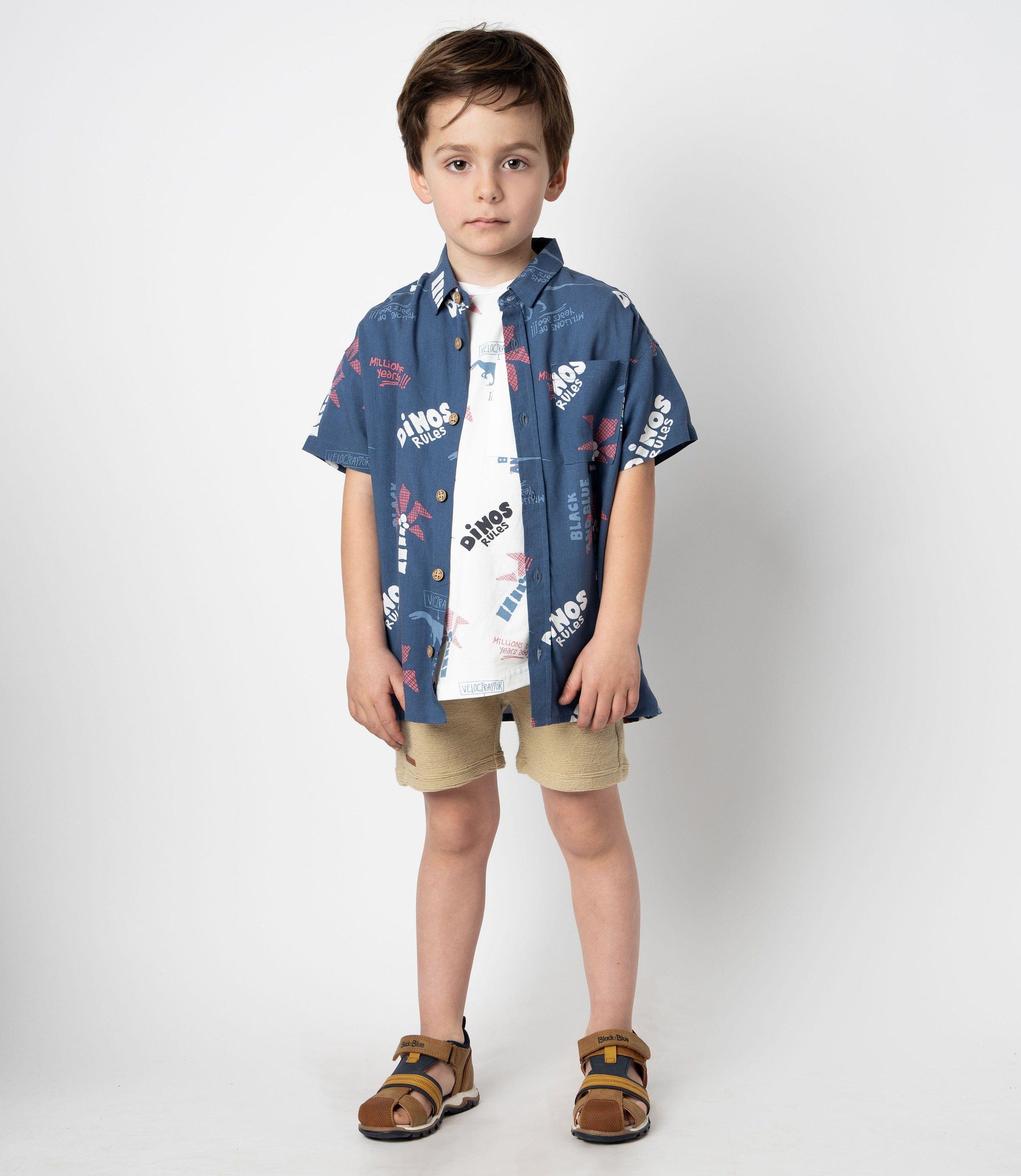 Bermuda niño básica beige Black and Blue-0