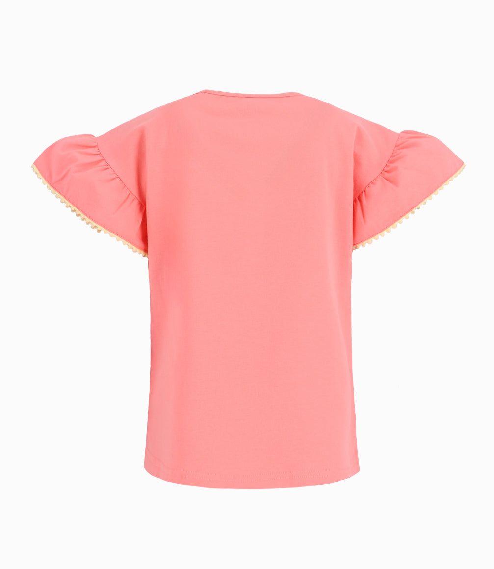Polera Niña Con Vuelos Rosado-1