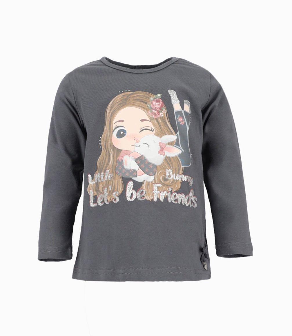 Polera bebé con estampado gris Limonada-0