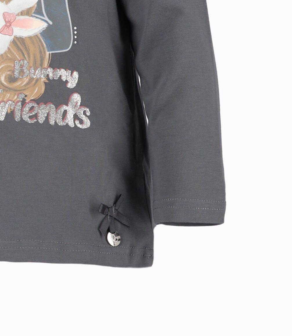 Polera bebé con estampado gris Limonada-2