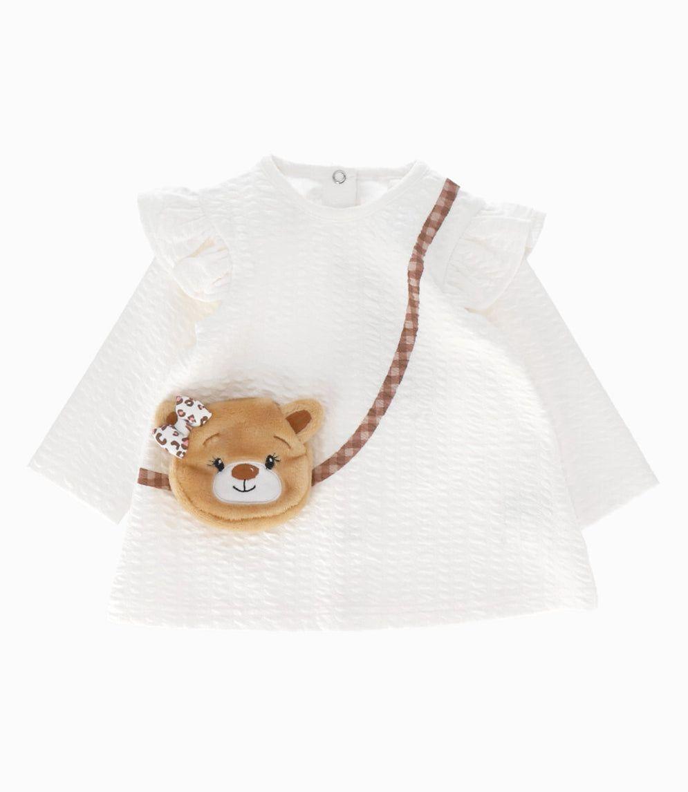 Conjunto recién nacida de polera y calzas blanco Limonada-1