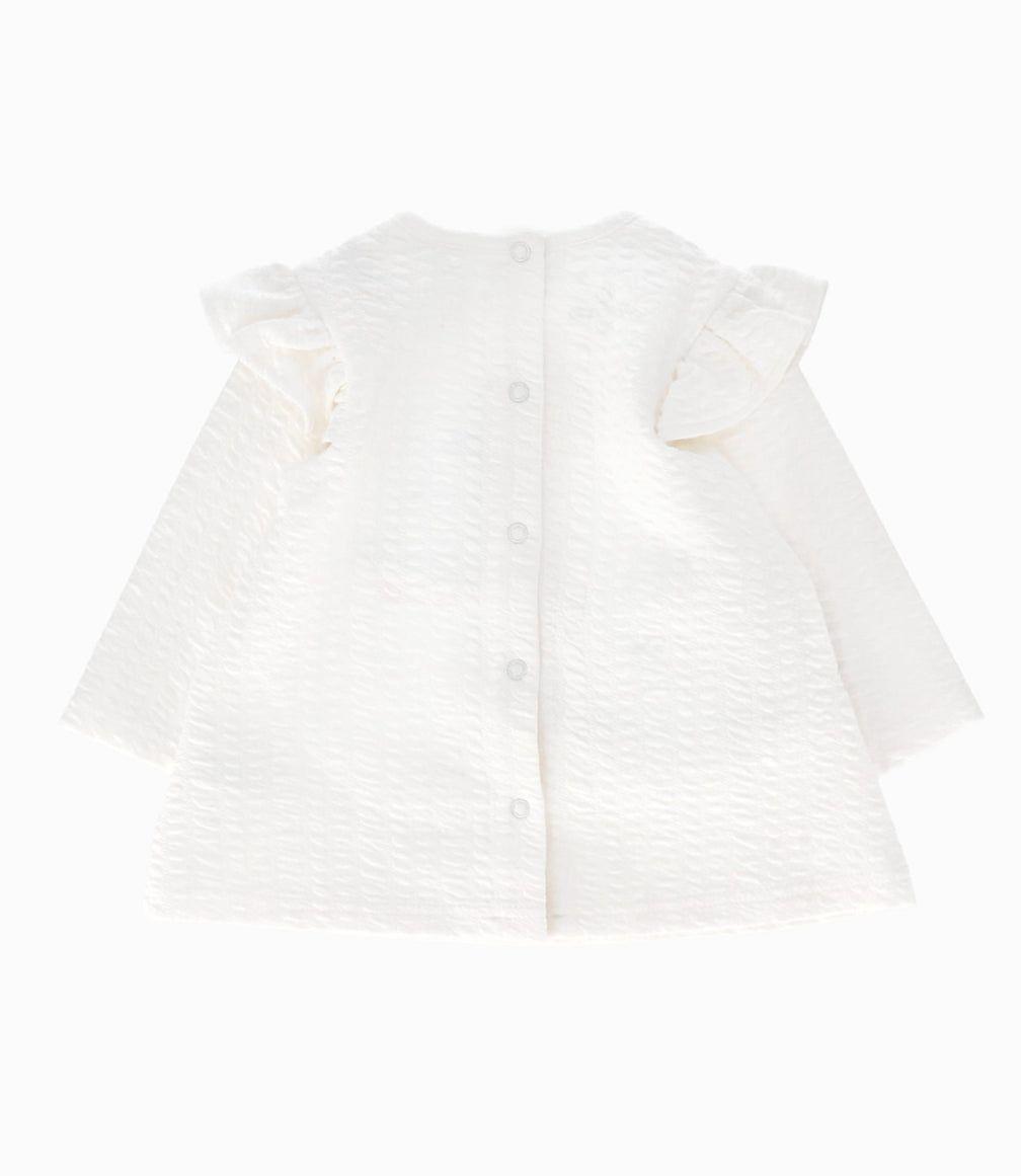 Conjunto recién nacida de polera y calzas blanco Limonada-2