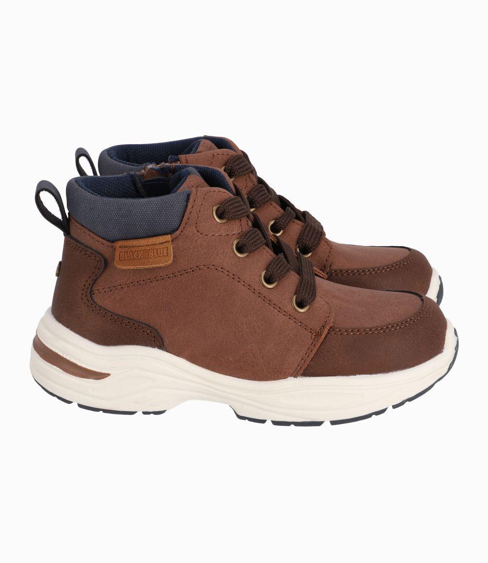 Botin Caminante Urbano Black And Blue Burdeo-1
