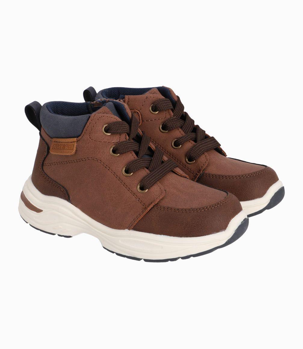 Botin Caminante Urbano Black And Blue Burdeo-4
