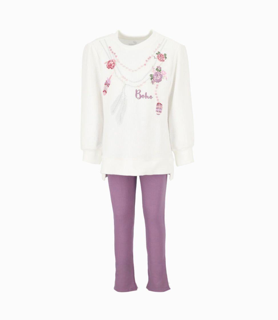 Conjunto niña de chaleco y calzas morado Limonada-0