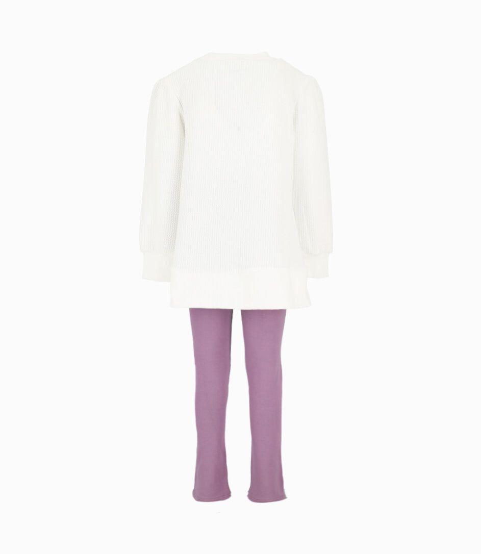 Conjunto niña de chaleco y calzas morado Limonada-1