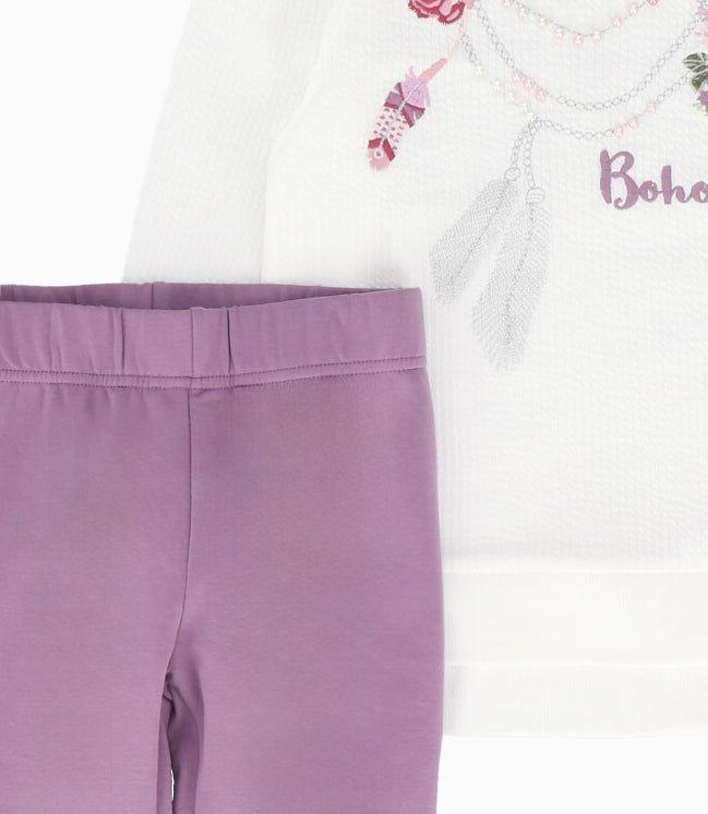 Conjunto niña de chaleco y calzas morado Limonada-3