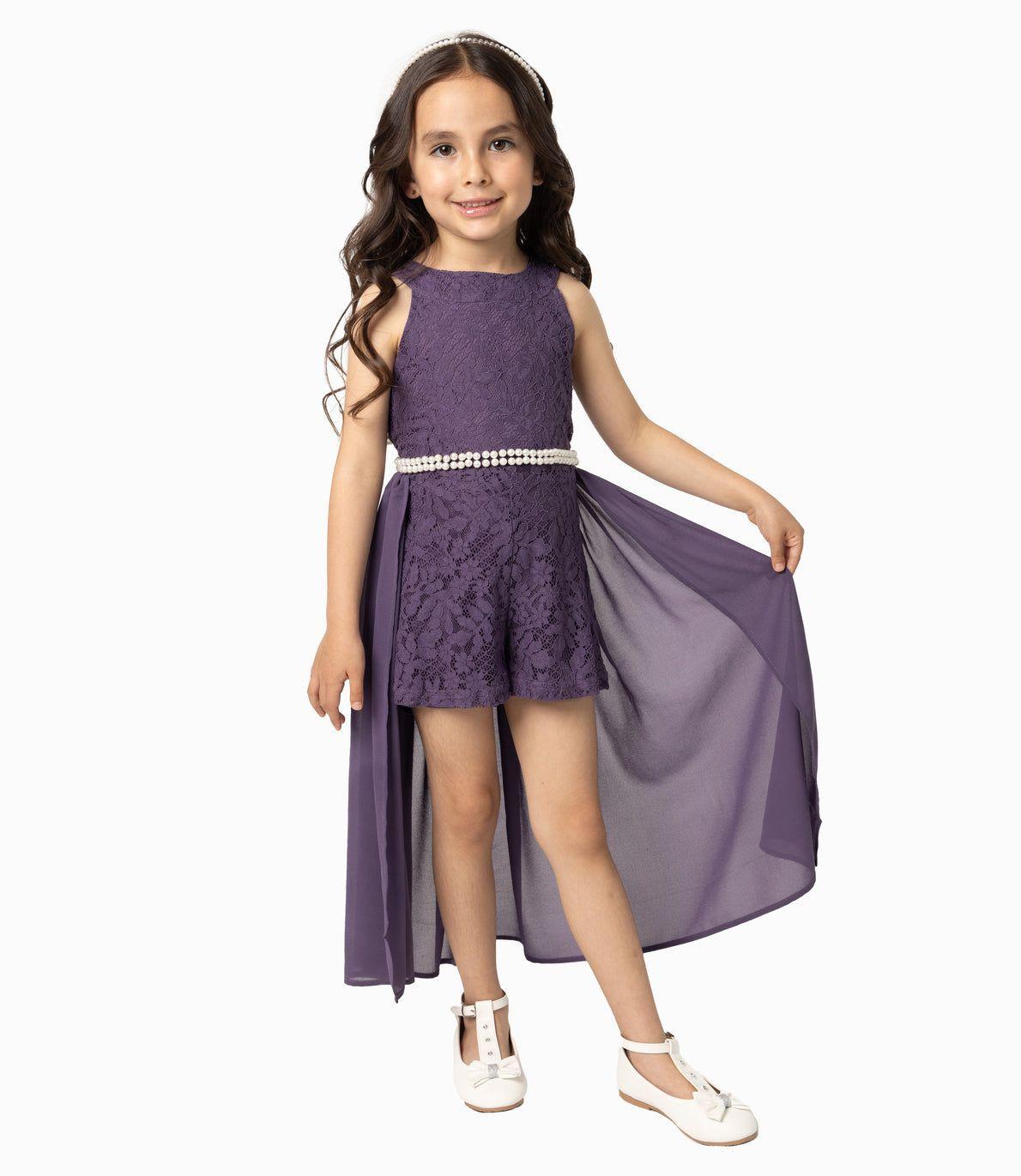 Enterito Niña Con Encaje Morado-0