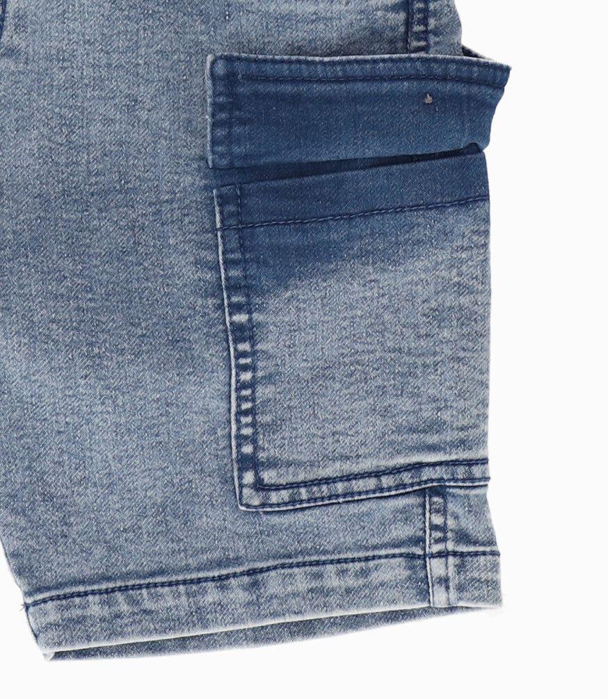 Bermuda niño cargo celeste Black and Blue-3