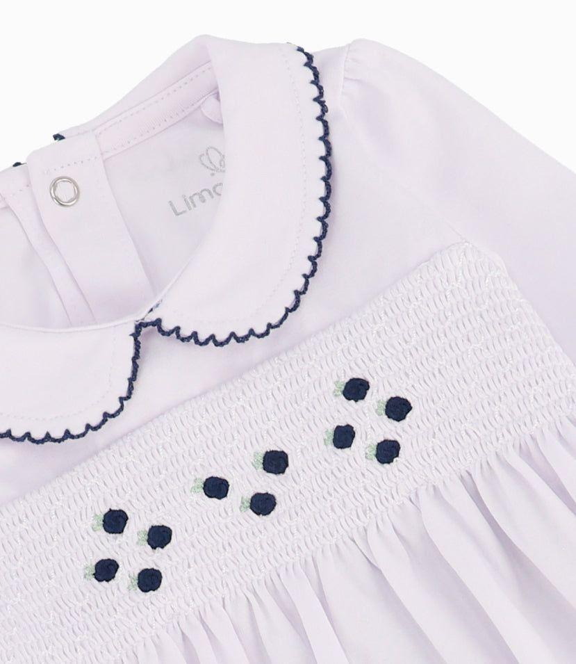 Conjunto Recién Nacida De Vestido Y Calzas Azul Marino-9