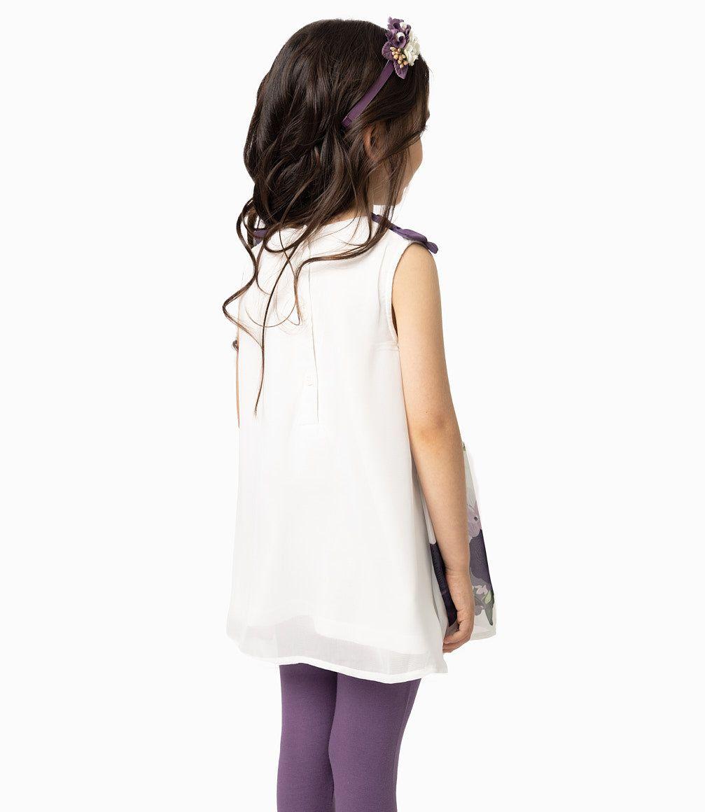 Conjunto Niña De Vestido Y Calzas Morado-5