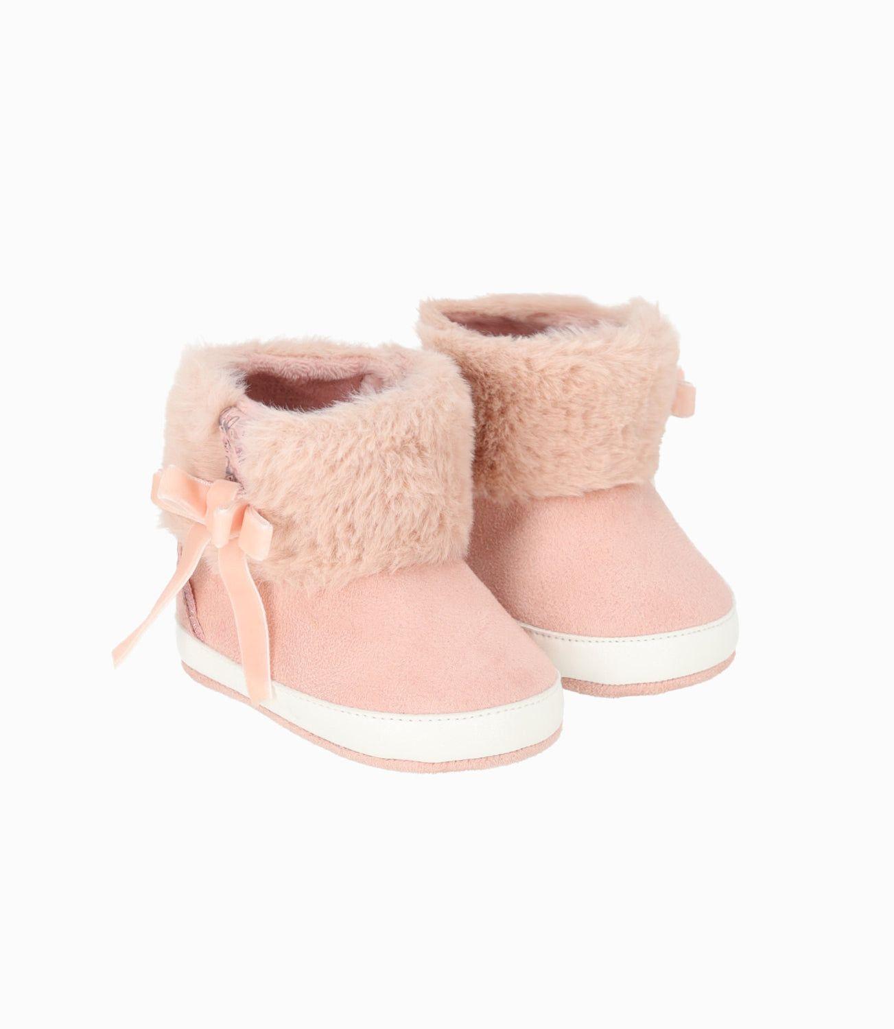 Bota recién nacida con lazo rosado Limonada-0