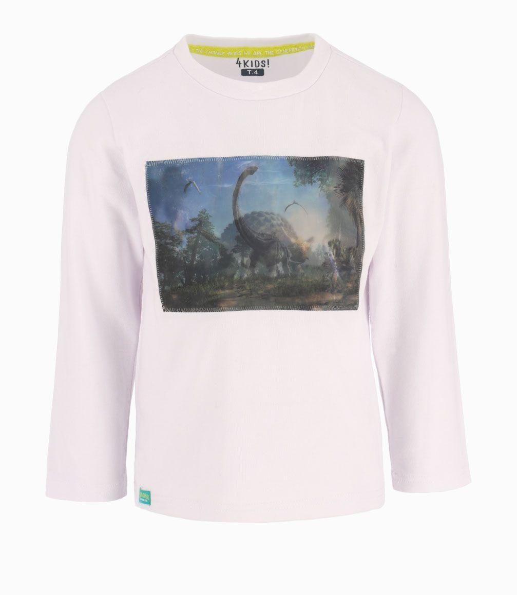 Polera Con Imagen Estampada Niño Algodón Blanco 4 Kids-0