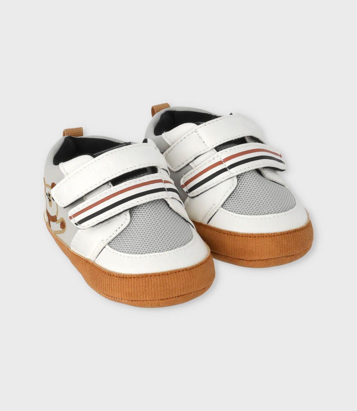 Zapatilla recién nacido con osito blanco Black and Blue-0