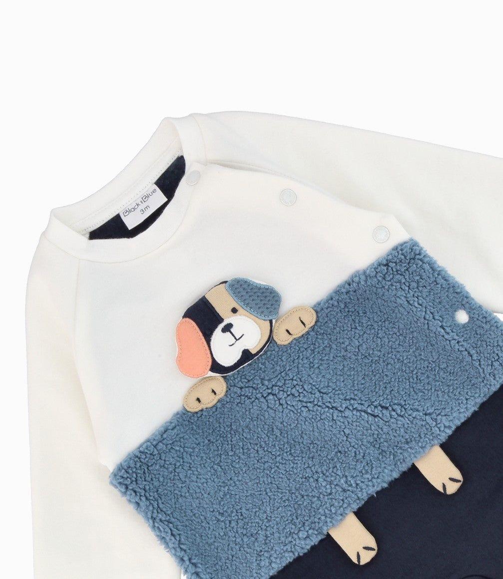 Enterito recién nacido con perrito blanco Black and Blue-2