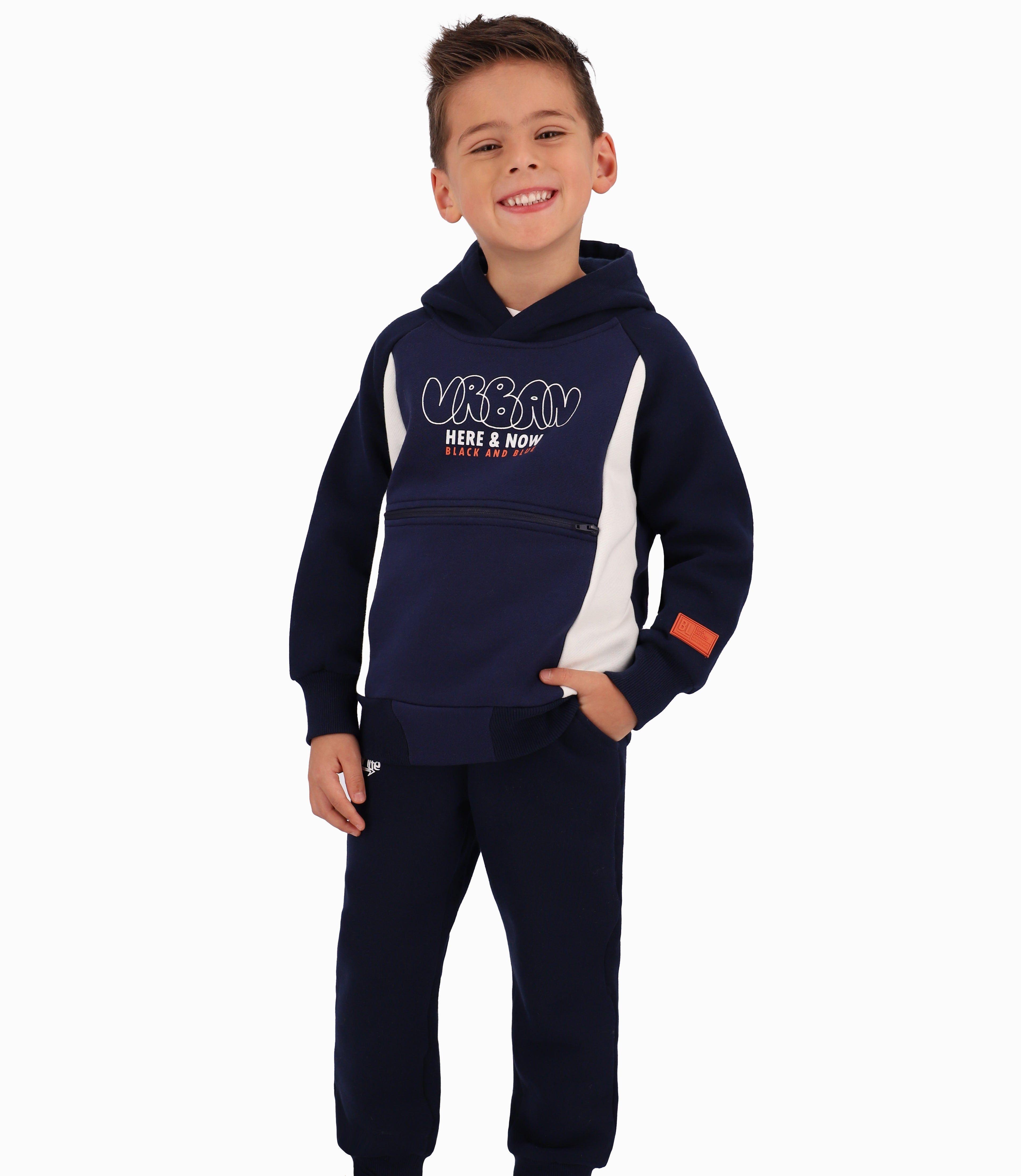 Buzo Niño  Urbano Black And Blue Azul Marino-2