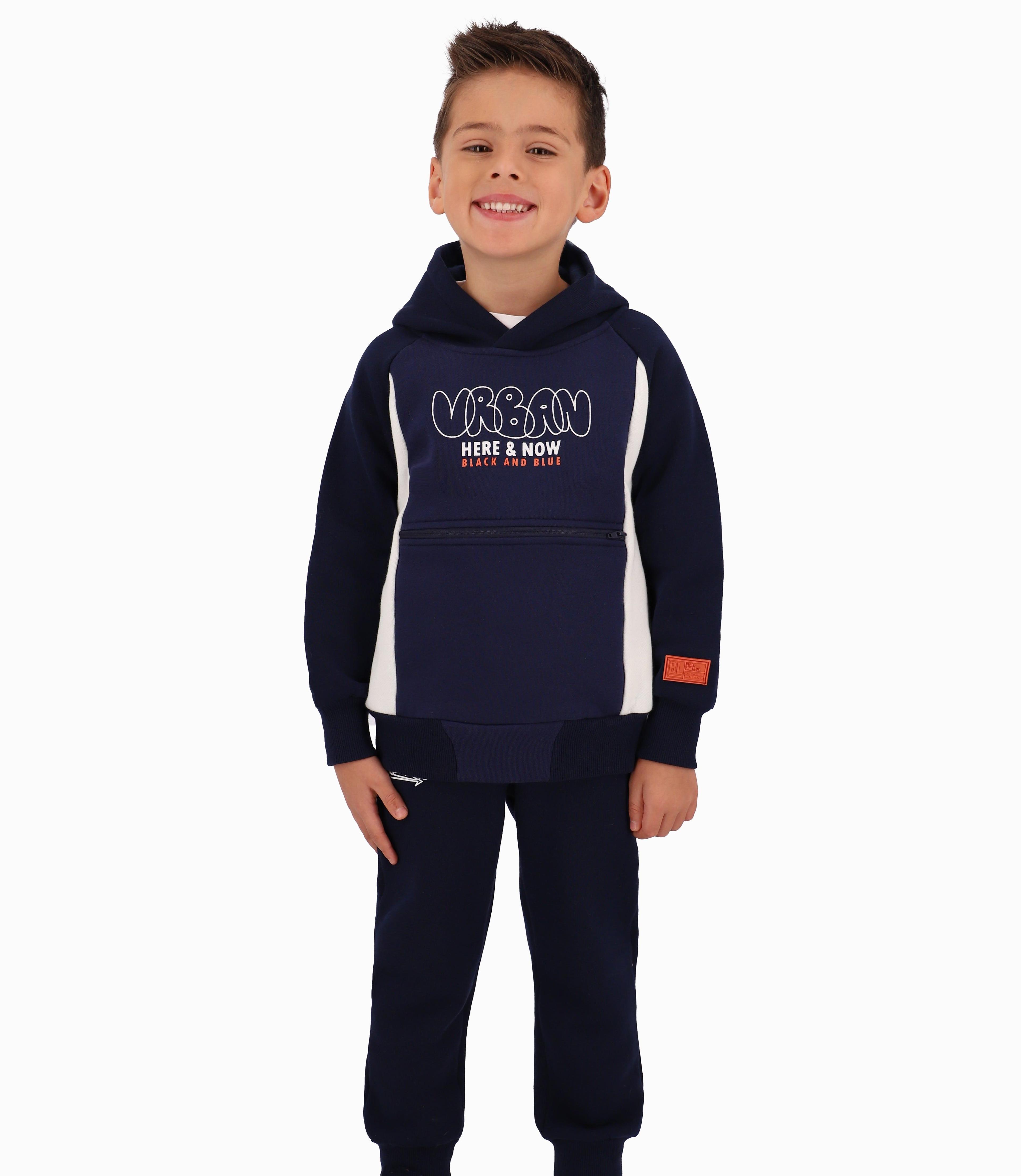 Buzo Niño  Urbano Black And Blue Azul Marino-0