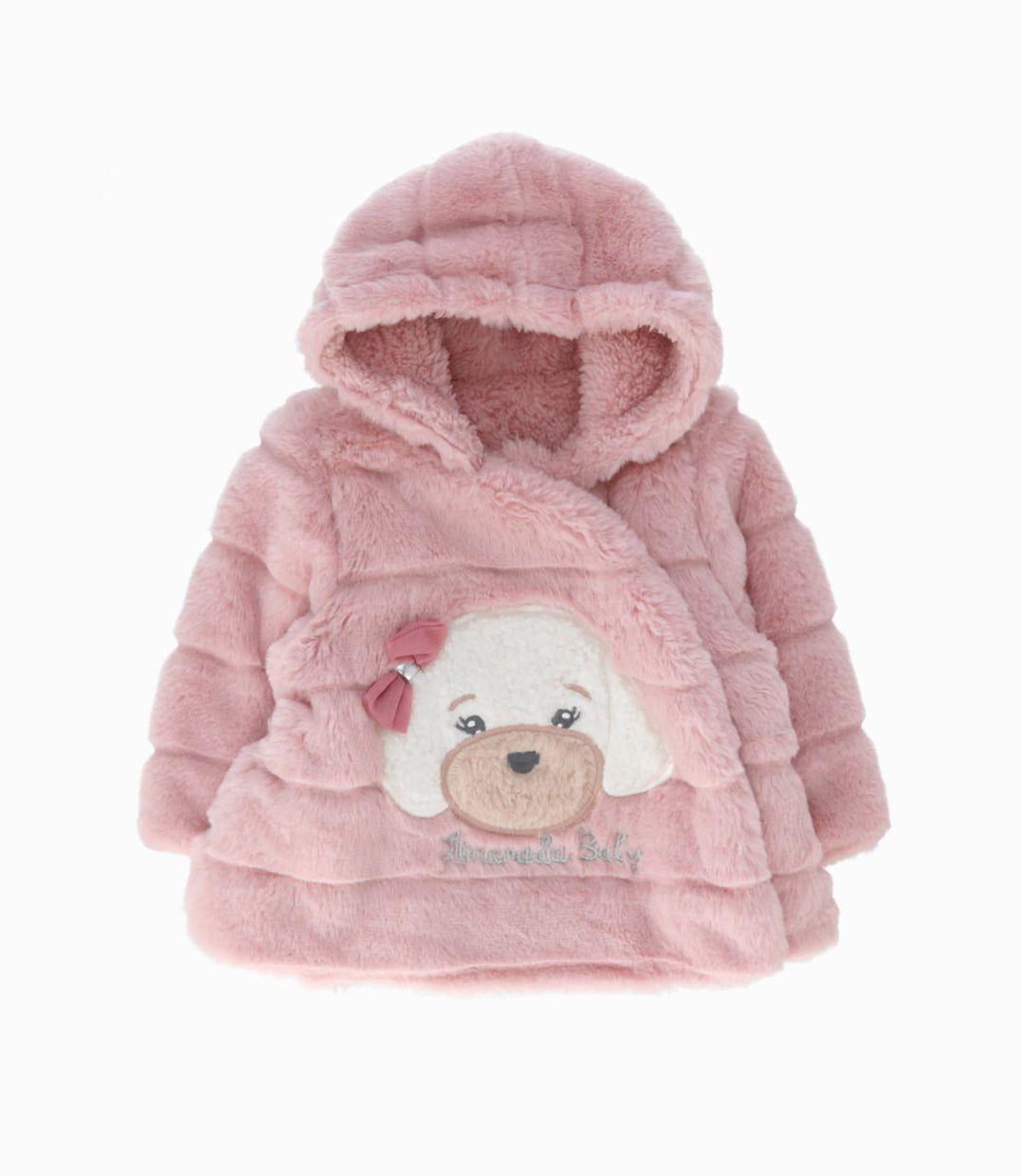 Chaqueta recién nacida con perrito rosado Limonada-0