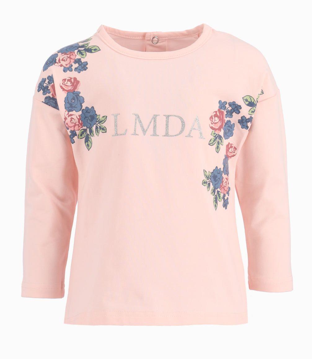 Polera Bebé Niña Con Flores. Limonada Rosado-0