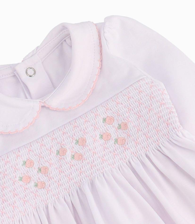 Conjunto Recién Nacida De Vestido Y Calzas Rosado-1