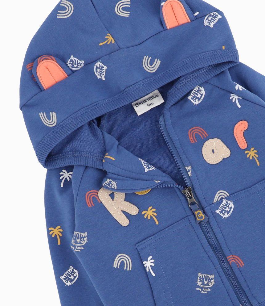 Buzo Recién Nacido Con Estampados Azul Piedra-5