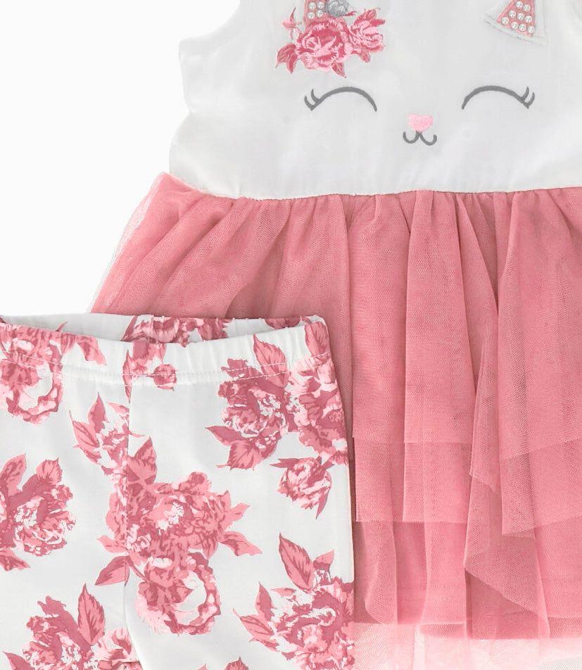 Conjunto niña con gato palo rosa Limonada-4