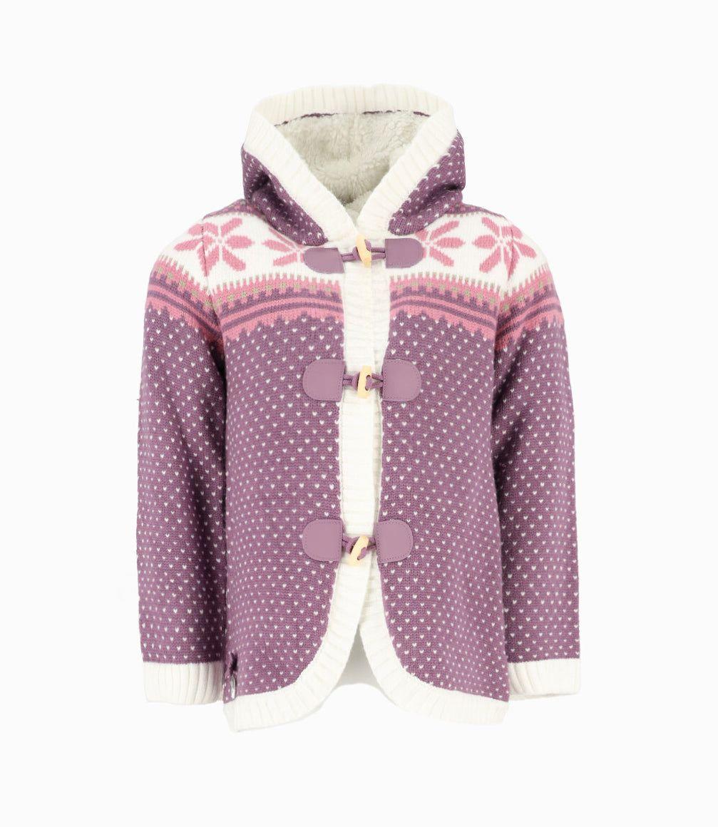 Chaleco niña con corazones morado Limonada-0