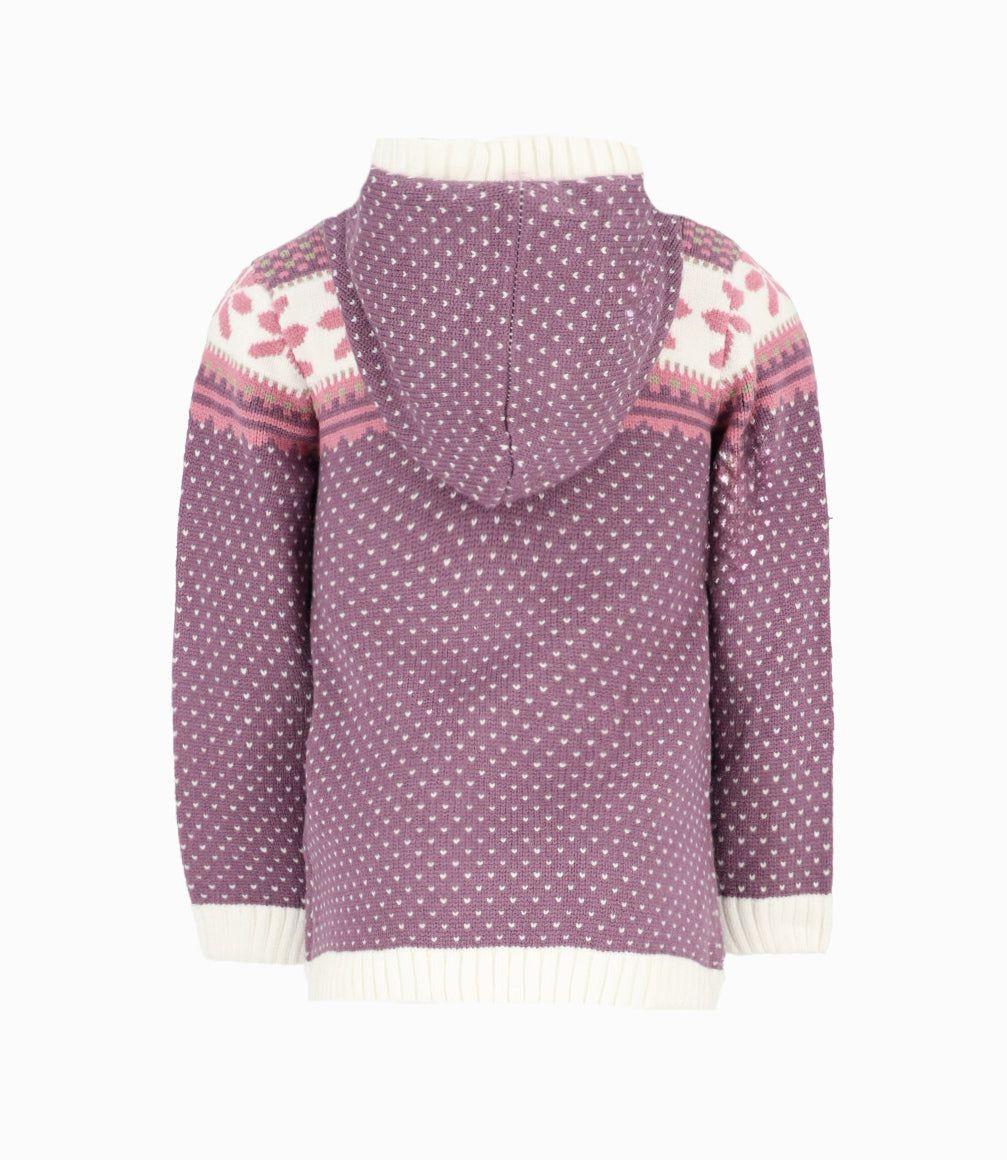 Chaleco niña con corazones morado Limonada-1