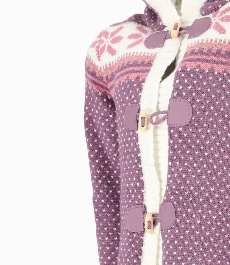 Chaleco niña con corazones morado Limonada-2