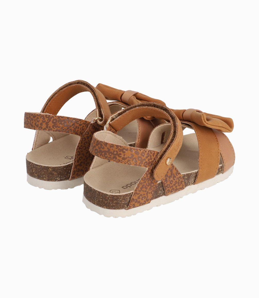 Sandalia Con Talón Cubierto Niña Camel Limonada-2