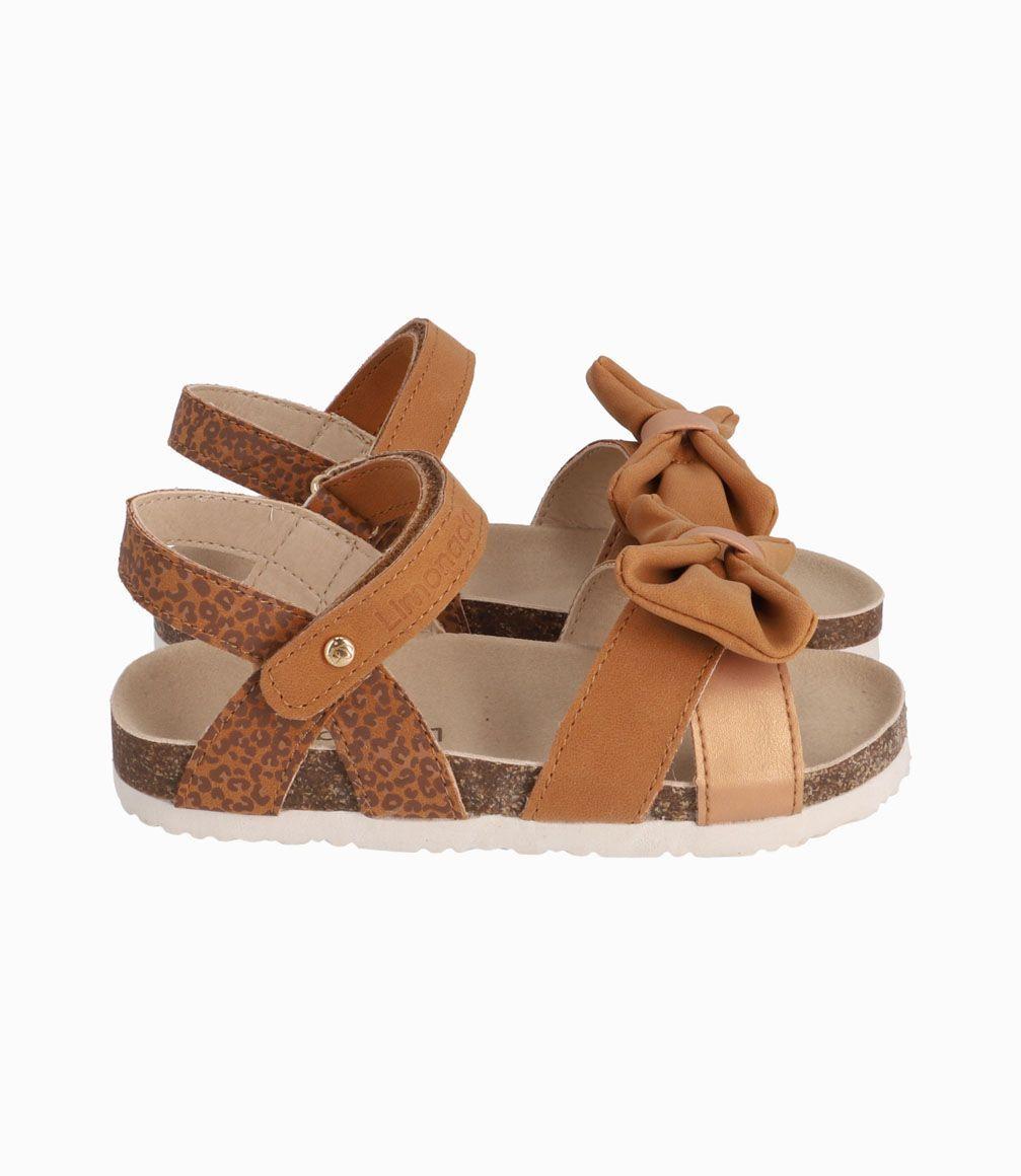 Sandalia Con Talón Cubierto Niña Camel Limonada-1